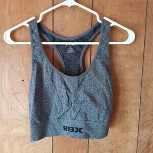 RBX Gray Sports Bra Size 1X Racerback Stretch Athletic Workout Bra